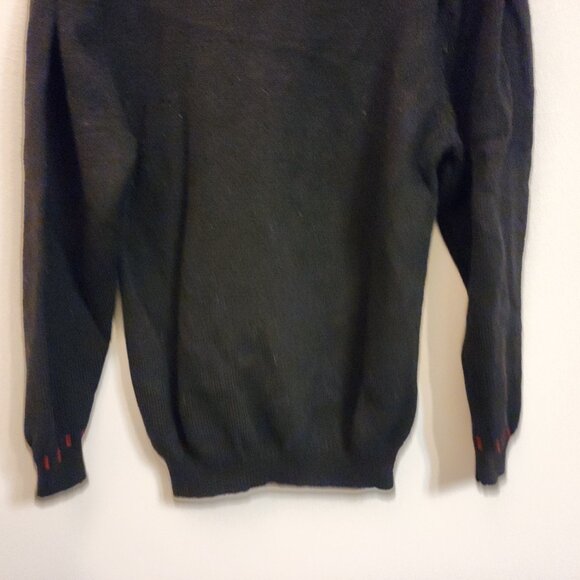 VTG Handknit Mock Neck Sweater Wool Size M Flower Ribbon Whimsical Fairy Grunge - Picture 15 of 16